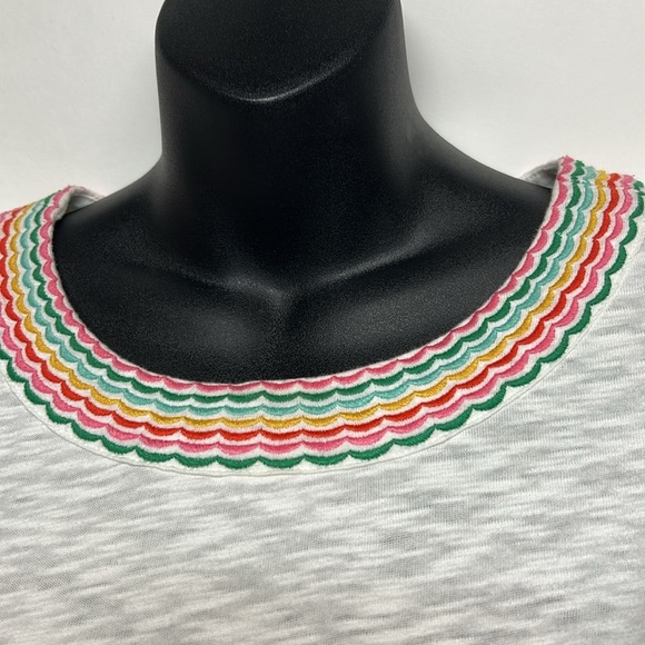 Trim Boden Sena Dress womens 10L white embroidered coastal boho colorful beach - Picture 2 of 11